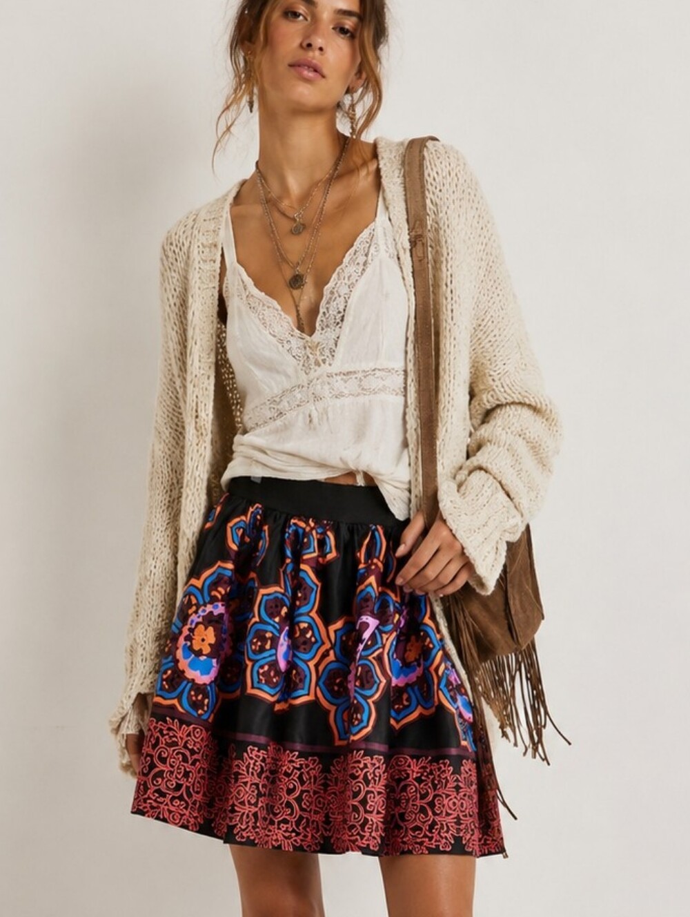 Francesca Skirt Dina-be Graphic Pull-on Mini Skirt